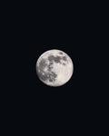 Detailed full moon print against a black sky.