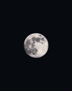Detailed full moon print against a black sky.
